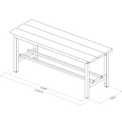Panca spogliatoio in ALLUMINIO mt. 1 solo seduta