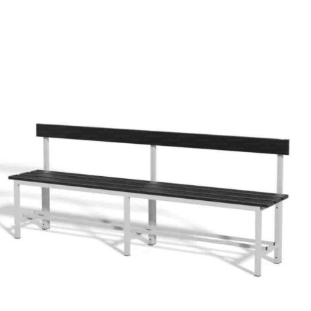 panca spogliatoio in alluminio con seduta e schienale mt. 2 in HPL