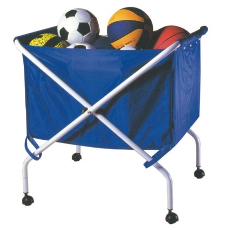 Carrello porta palloni in acciaio verniciato pieghevole con sacca in nylon