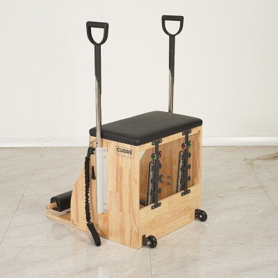 Sedia Pilates in legno massiccio con pedali regolabili