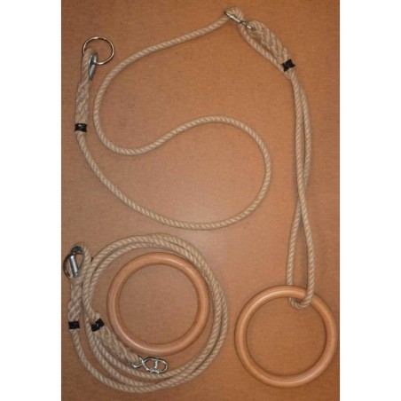 Anelli per ginnastica artistica in legno con fune