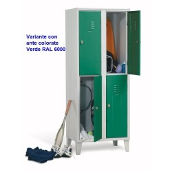 Armadio spogliatoio sovrapposto 4 vani Profondità: 35cm Armadio spogliatoio sovrapposto 4 vani Profondità: 35cm