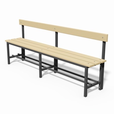 Panca spogliatoio mt. 2 seduta e schienale 