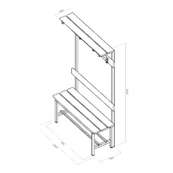 Panca spogliatoio mt.1 completa pvc Panca spogliatoio mt.1 completa pvc