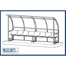 panchina calcio-calcetto mt 4 standard alluminio copertura alveolare