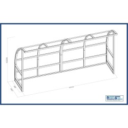 panchina calcio-calcetto mt 4 standard alluminio copertura alveolare