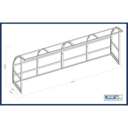 panchina calcio mt 5 Standard in alluminio copertura alveolare