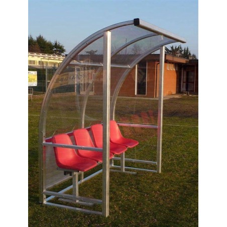 Panchina calcio "Strong" in alluminio copertura alveolare