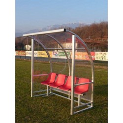 Panchina calcio "Strong" alluminio copertura trasparente
