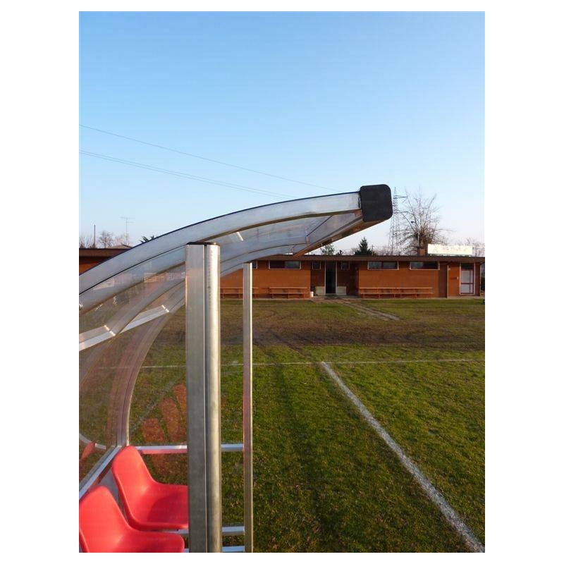 Panchina calcio "Strong" alluminio copertura trasparente