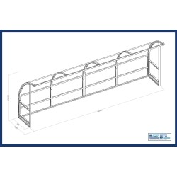 panchina calcio mod standard in acciaio copertura alveolare mt 6