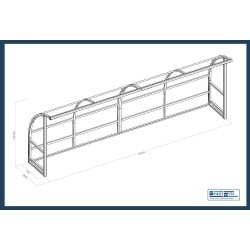 Panchina calcio mt 6 modello strong in alluminio copertura alveolare