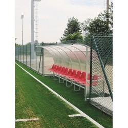 Panchina Calcio Alluminio a modulo copertura alveolare Panchina Calcio Alluminio a modulo copertura alveolare