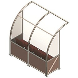 Panchina Calcio Alluminio a modulo copertura trasparente Panchina Calcio Alluminio a modulo copertura trasparente