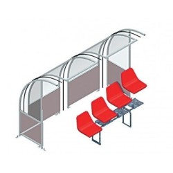 Panchina Calcio Alluminio a modulo copertura alveolare