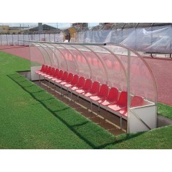 Panchina Calcio Alluminio a modulo copertura trasparente