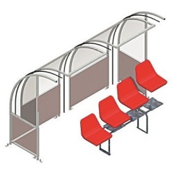 Panchina Calcio Alluminio a modulo copertura trasparente