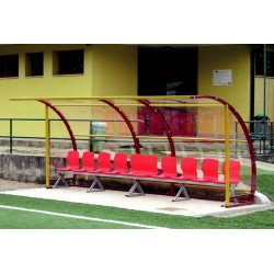 Panchina calcio in acciaio copertura trasparente Large
