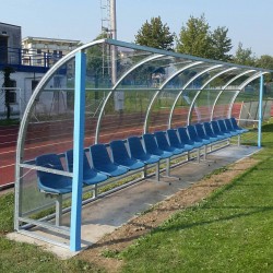 Panchina calcio "Standard" in acciaio copertura trasparente