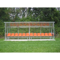 Panchina calcio "Standard" in acciaio copertura trasparente