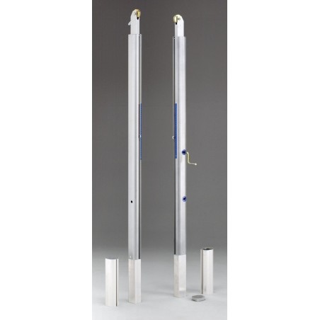 Impianto pallavolo a norme F.I.V.B. con periscopio monotubo in alluminio 