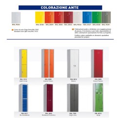 Armadietto spogliatoio tradizionale 1 vano cm 30x50x175 con zoccolo