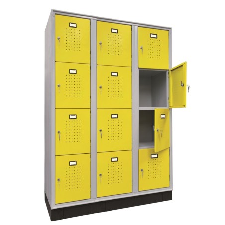 Armadietto spogliatoio casellario 12 vani cm 120x50x175 con zoccolo