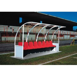 Panchina Calcio Alluminio a modulo copertura trasparente